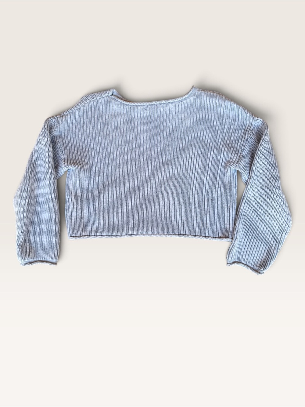 Copper Key Light Blue Ribbed Cropped Sweater - Picture 4 of 4